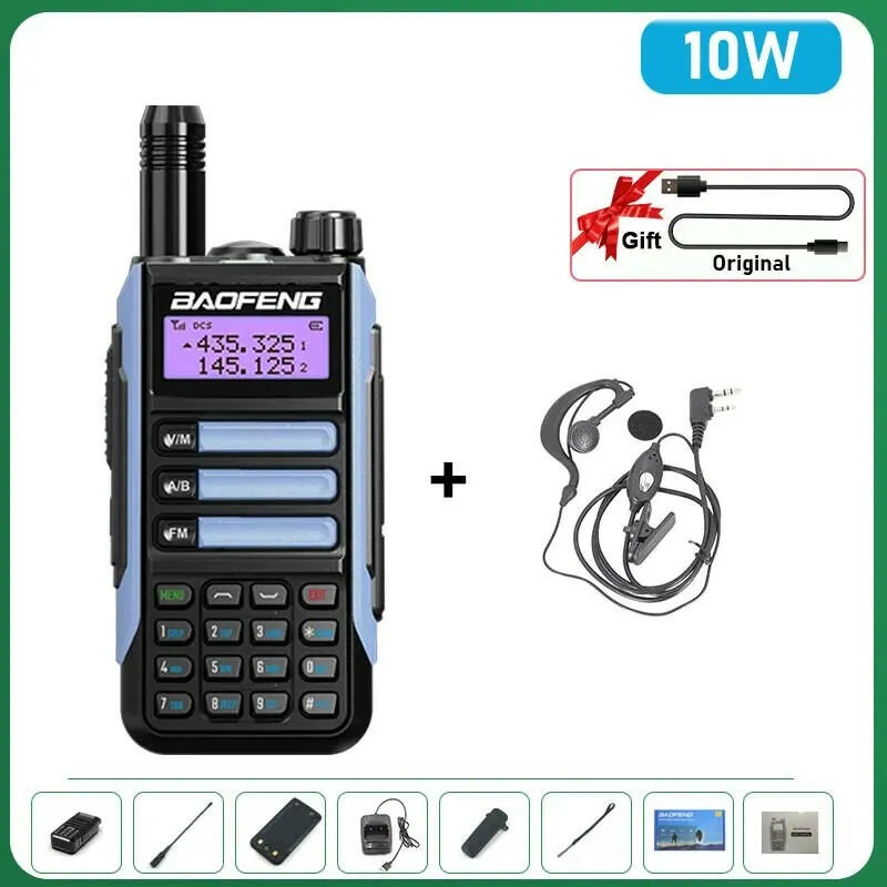 BaoFeng UV-16 Plus Walkie Talkie High Power USB C 10KM Long Range UV-16 Two Way Radio Dual Band Waterproof Transceiver FM Radio