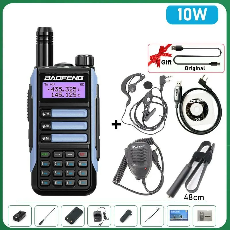 BaoFeng UV-16 Plus Walkie Talkie High Power USB C 10KM Long Range UV-16 Two Way Radio Dual Band Waterproof Transceiver FM Radio