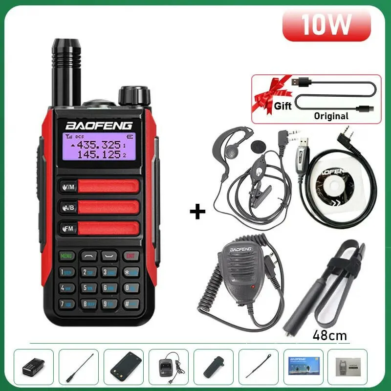 BaoFeng UV-16 Plus Walkie Talkie High Power USB C 10KM Long Range UV-16 Two Way Radio Dual Band Waterproof Transceiver FM Radio