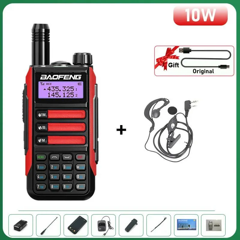 BaoFeng UV-16 Plus Walkie Talkie High Power USB C 10KM Long Range UV-16 Two Way Radio Dual Band Waterproof Transceiver FM Radio