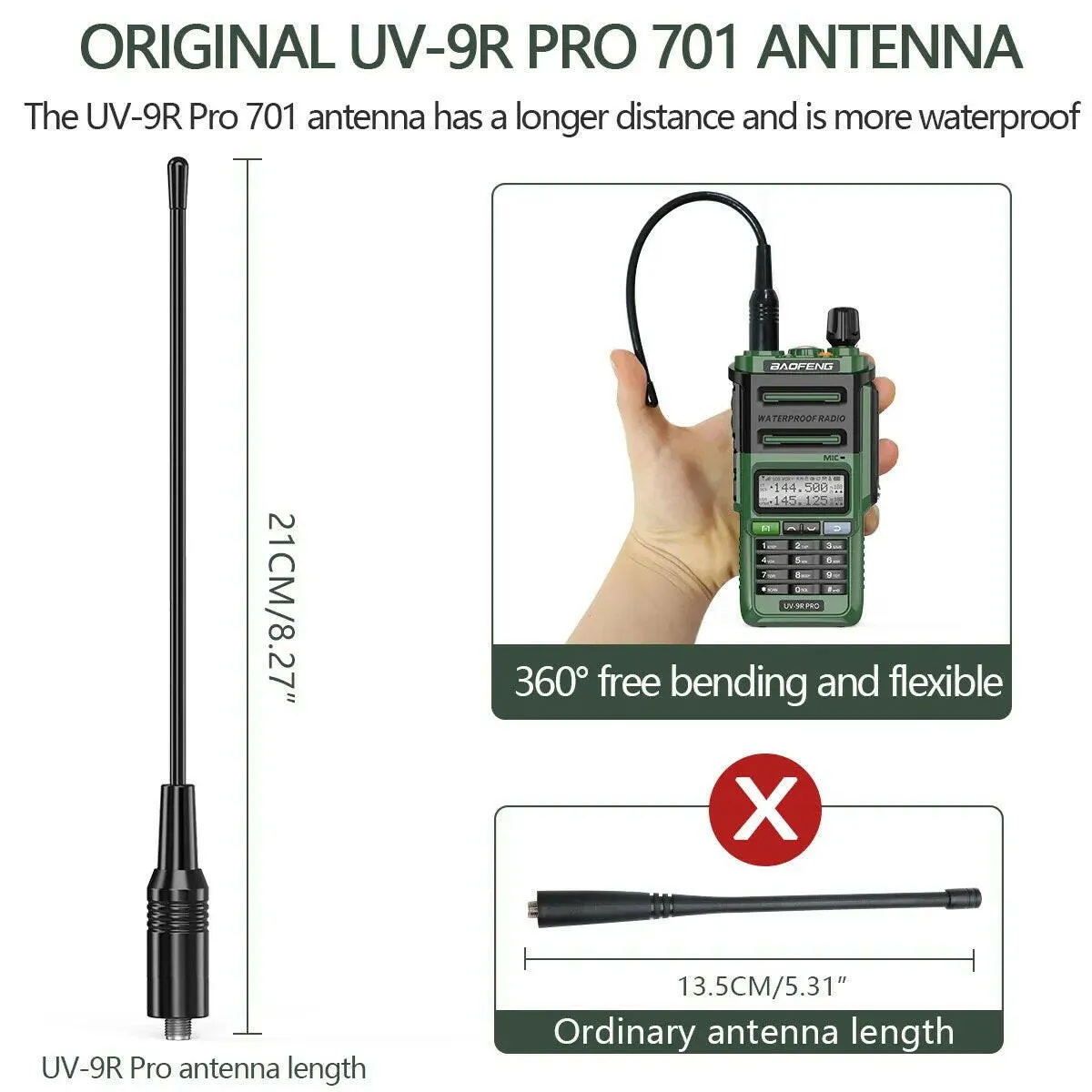 Baofeng UV-9R Pro IP68 Waterproof  Walkie Talkie Dual Band 16KM S22 Radio VHF UHF CB Ham Radio UV-9R Plus Portable Two Way Radio