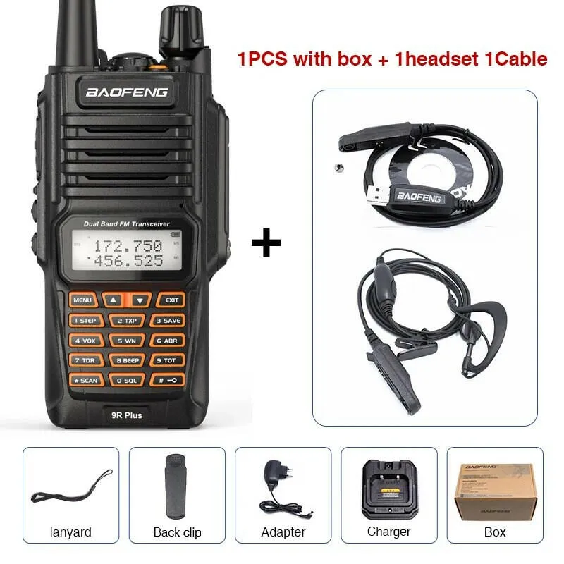 Baofeng UV-9R Pro IP68 Waterproof  Walkie Talkie Dual Band 16KM S22 Radio VHF UHF CB Ham Radio UV-9R Plus Portable Two Way Radio