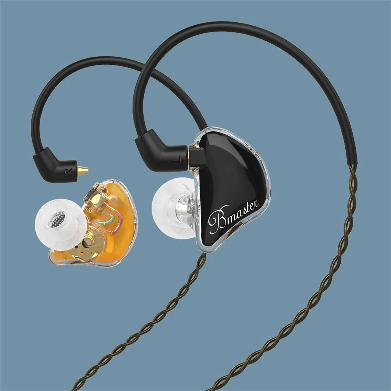 BASN Bmaster PRO Triple Drivers In Ear Monitor Headphones (Golden-Black)