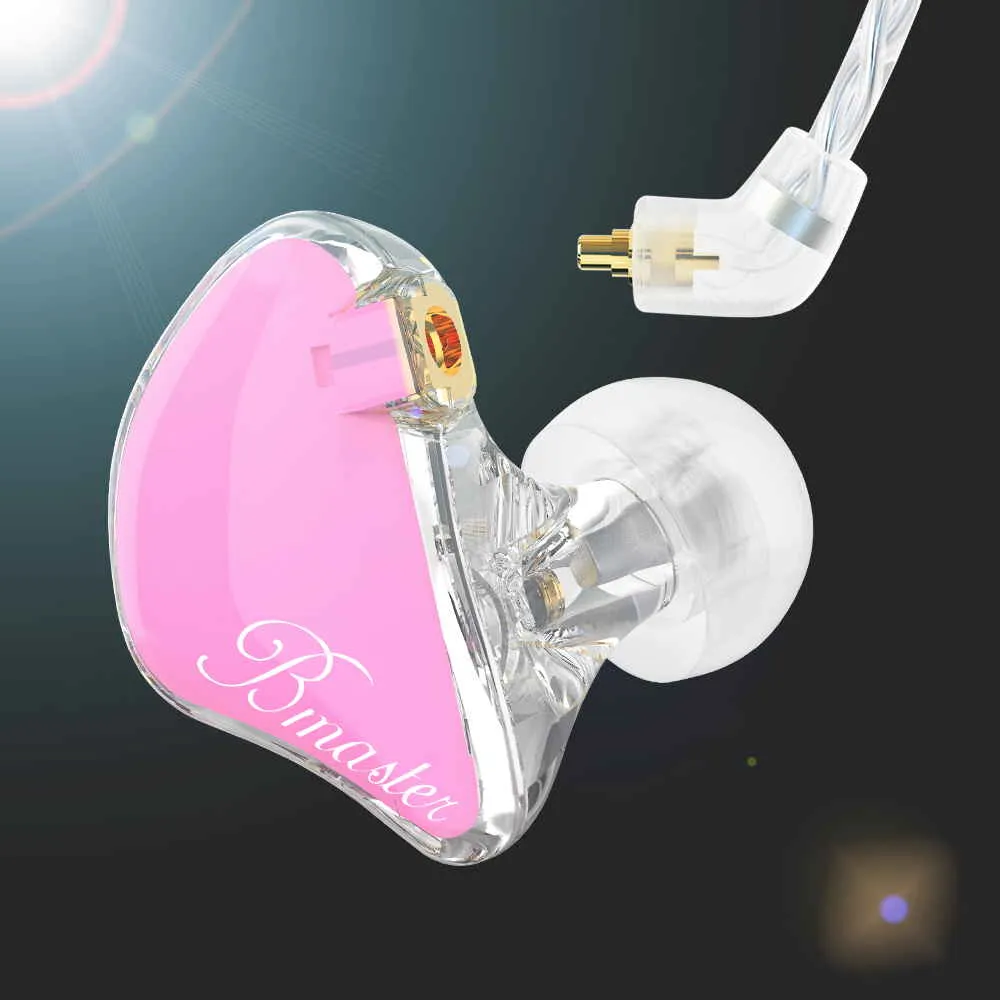 BASN Bmaster Triple Drivers In Ear Monitor Headphones (Pink)