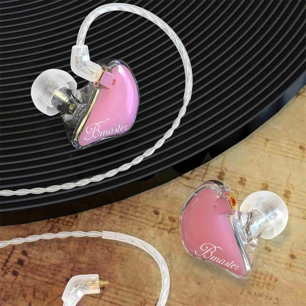 BASN Bmaster Triple Drivers In Ear Monitor Headphones (Pink)