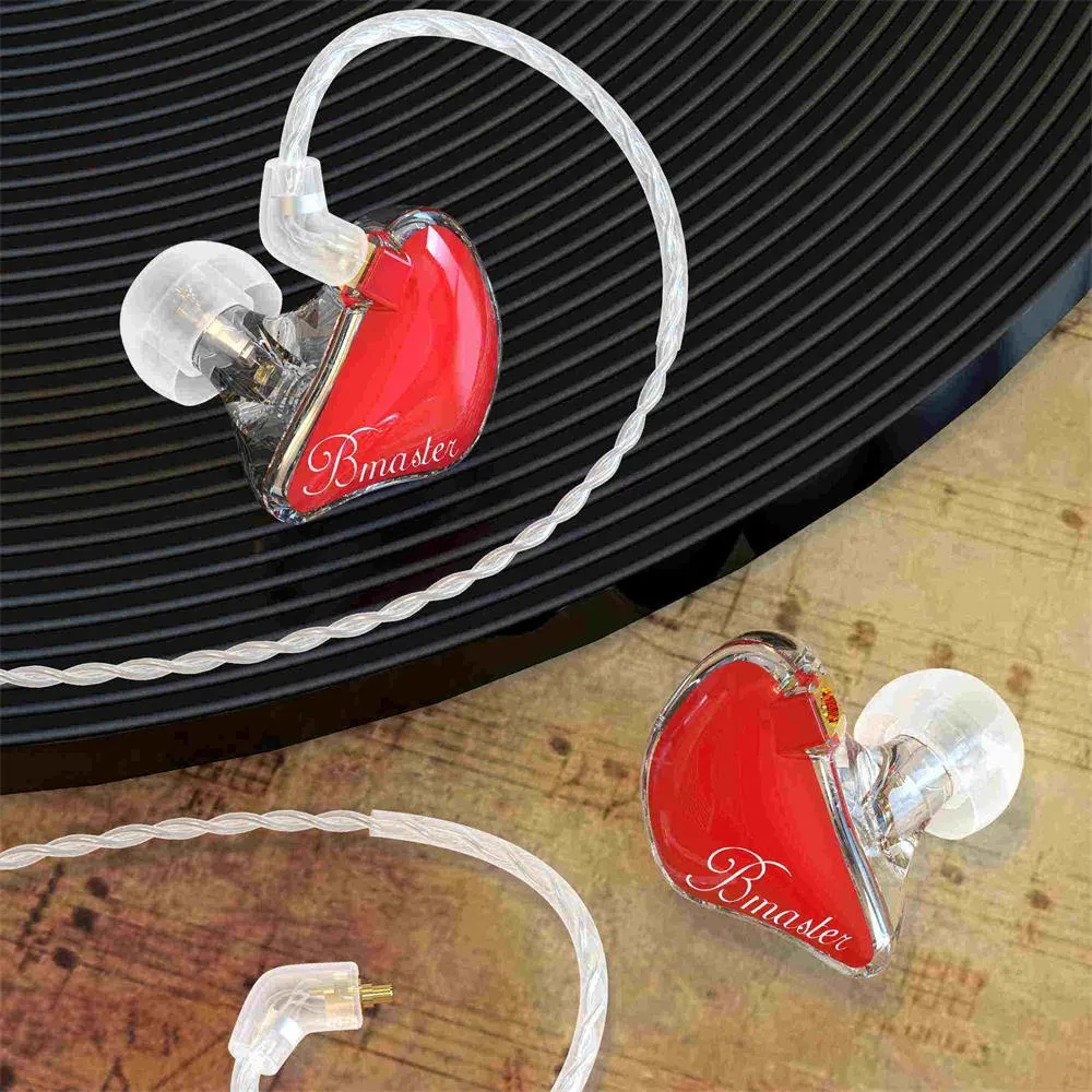 BASN Bmaster Triple Drivers In Ear Monitor Headphones (Red)