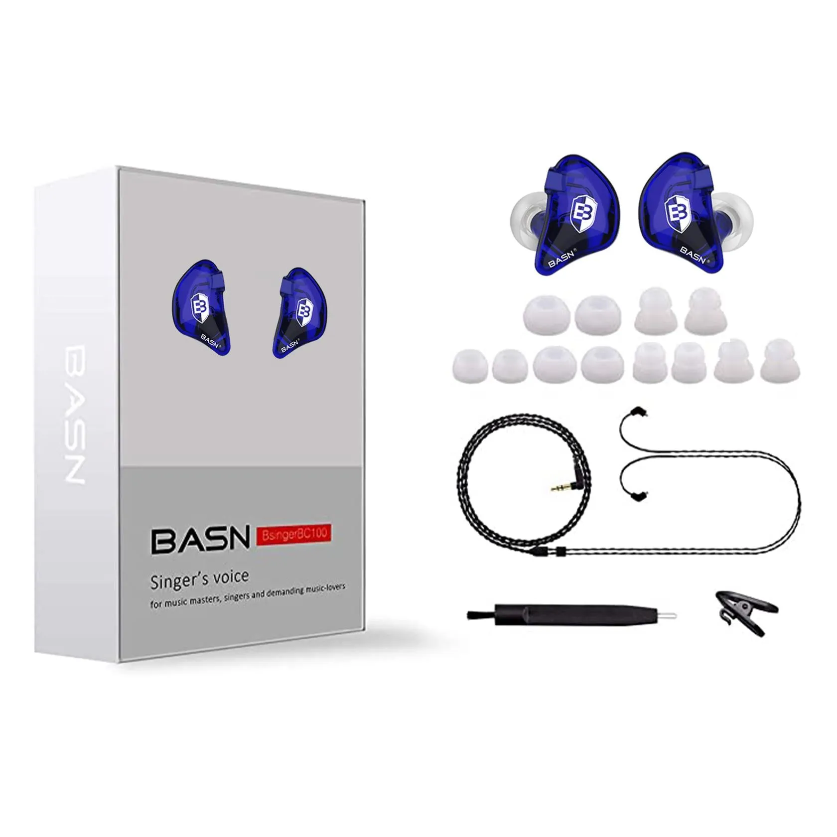 BASN Bsinger BC100 In-Ear Monitor Headphones (Blue)