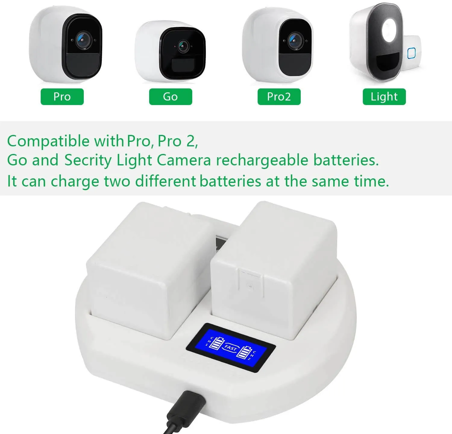 Battery Charger Compatible for Arlo Batteries