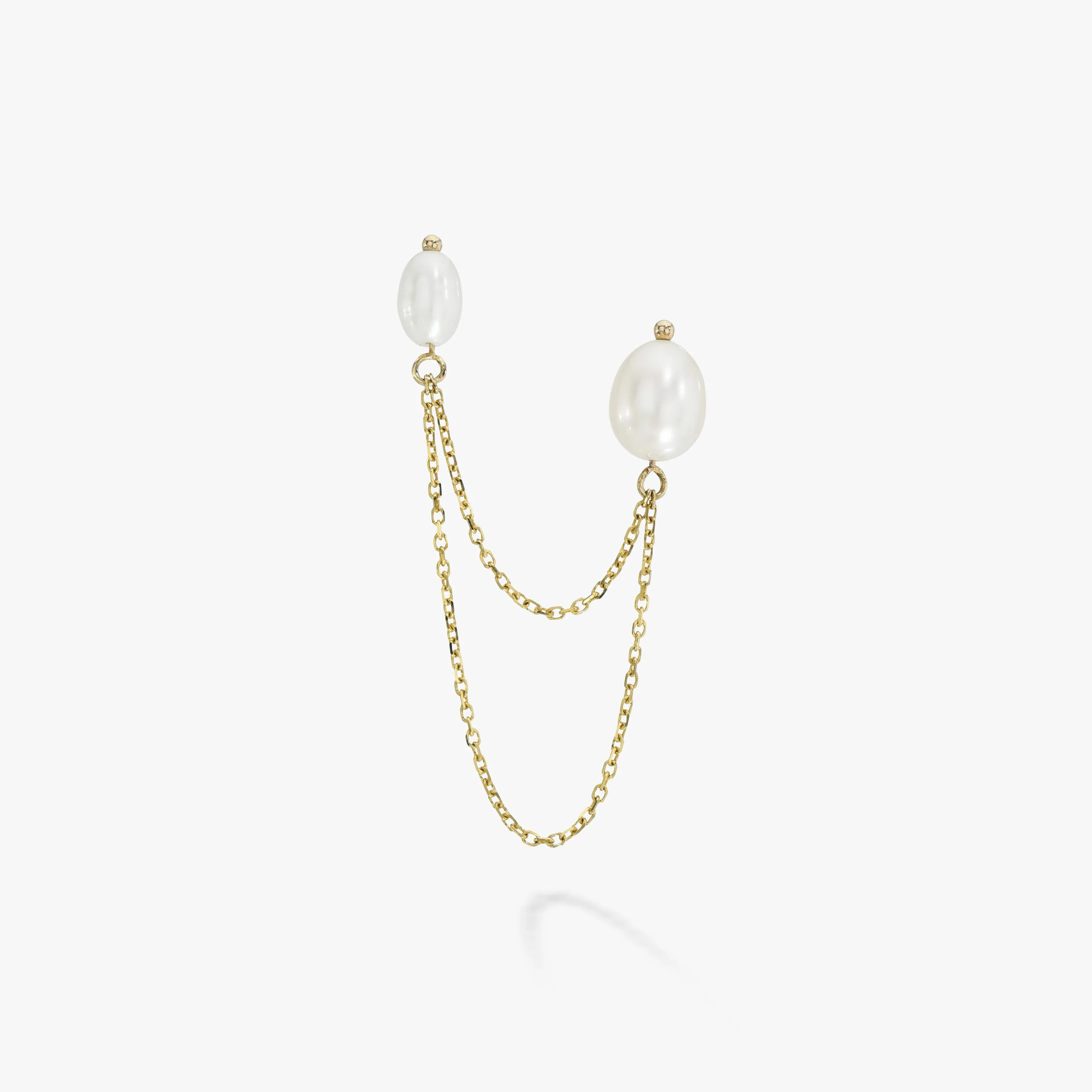 Bella Chained Stud Earring, White