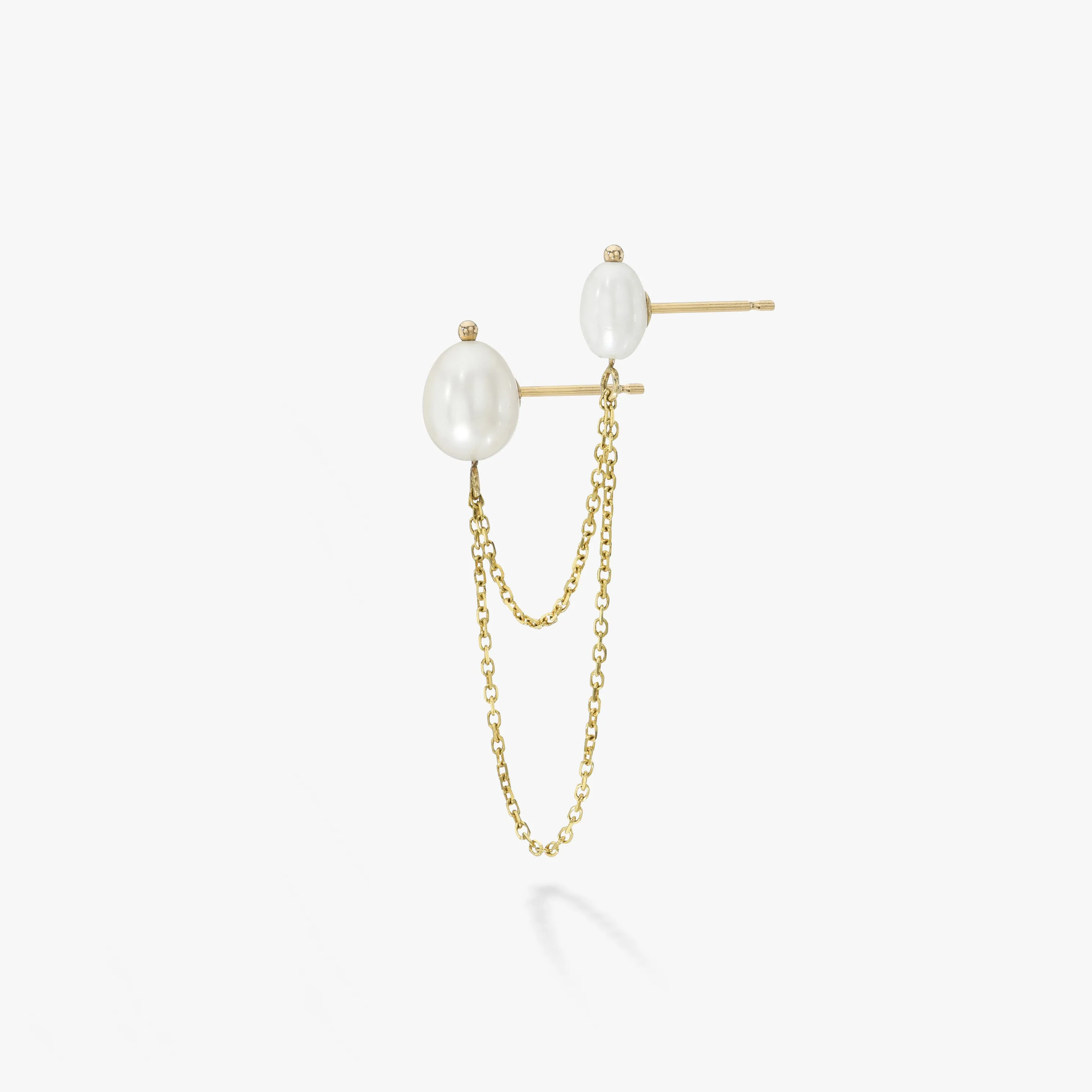 Bella Chained Stud Earring, White