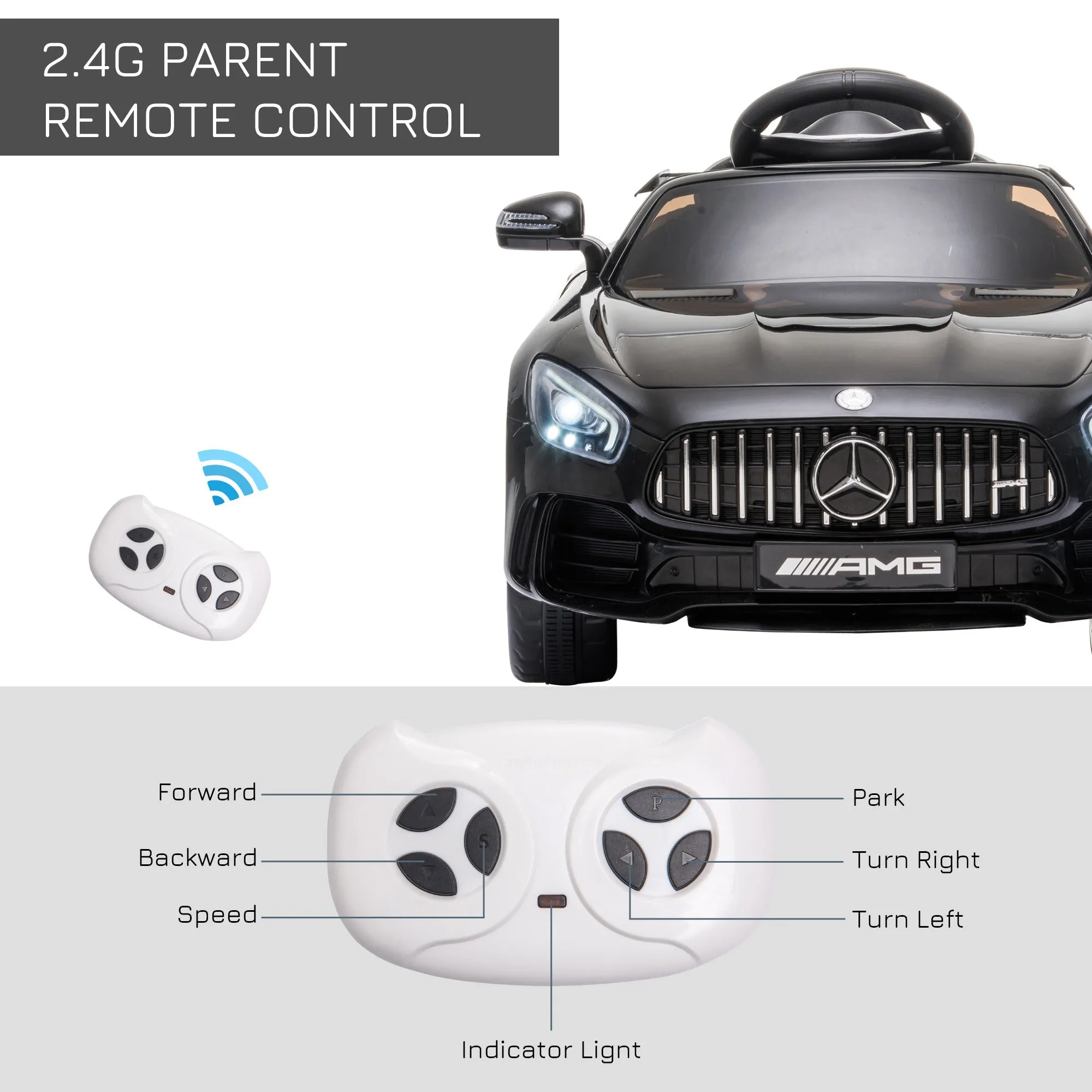 Benz GTR 12V Kids Electric Car Ride On Toy w/ Remote Control MP3