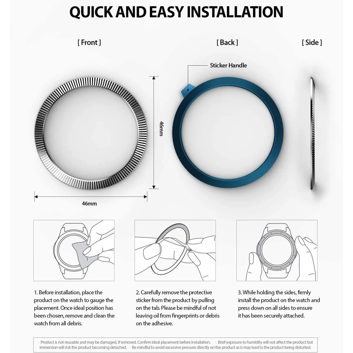 Bezel Styling for Galaxy Watch 46mm - GW-46-12  Stainless Steel