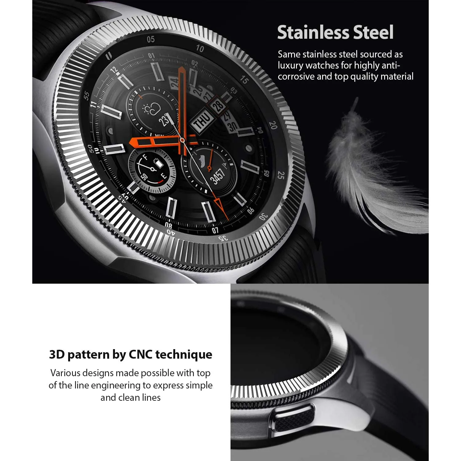 Bezel Styling for Galaxy Watch 46mm - GW-46-12  Stainless Steel