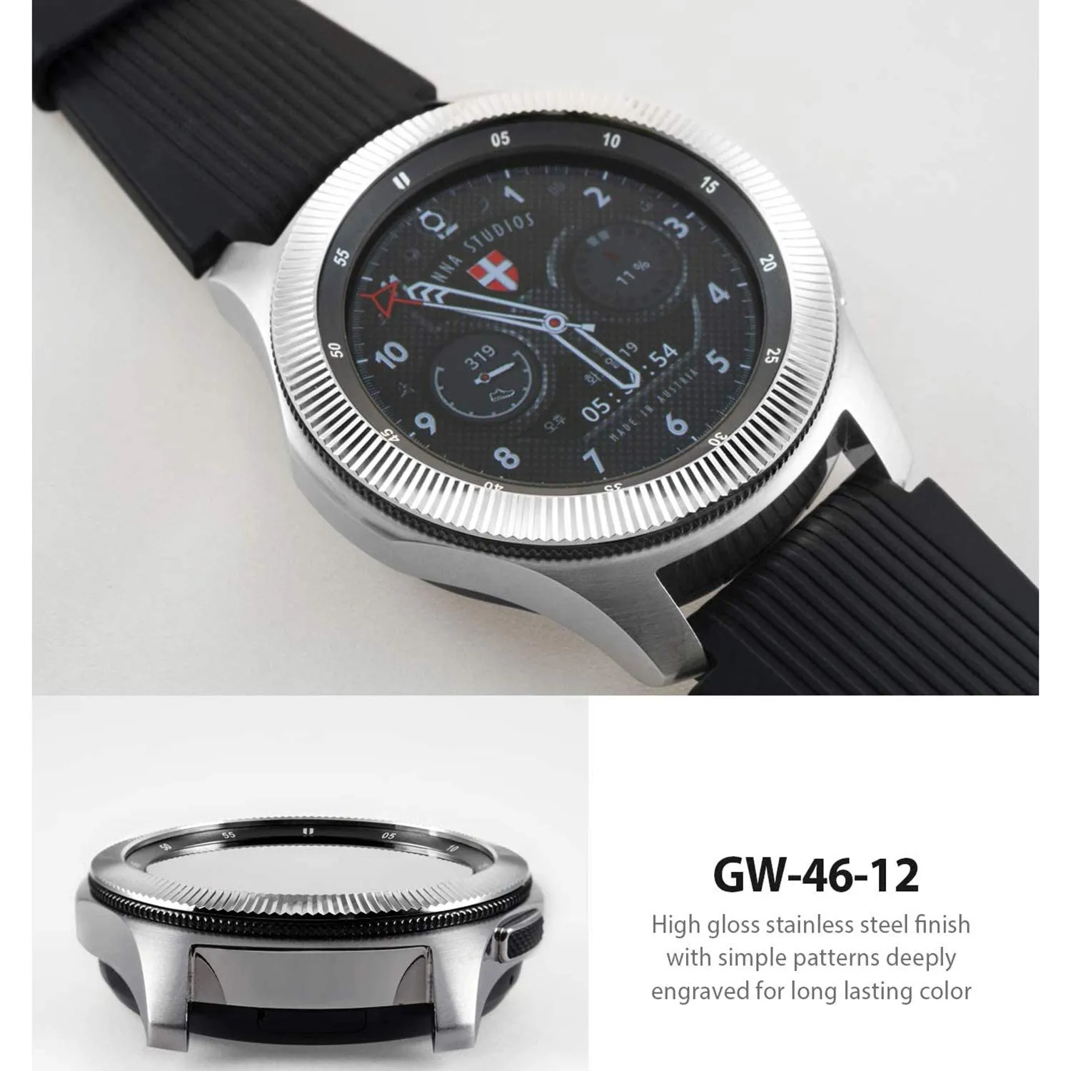 Bezel Styling for Galaxy Watch 46mm - GW-46-12  Stainless Steel