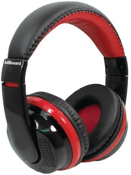 Billboard Bluetooth Over-Ear Foldable Headphones w/ Microphone (Red)