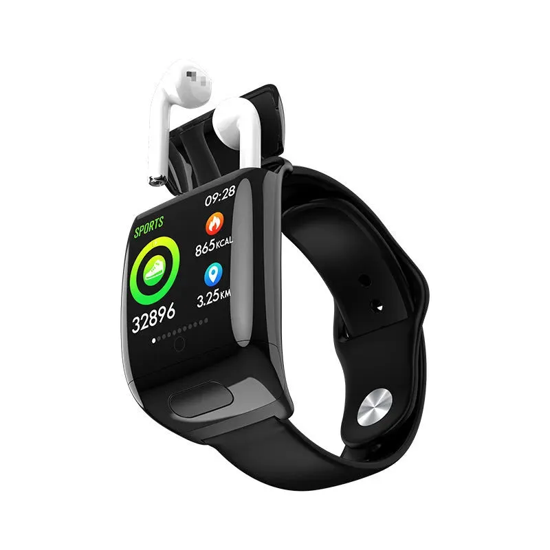 Bluetooth smart watch M8 bracelet TWS headset 2-in-1