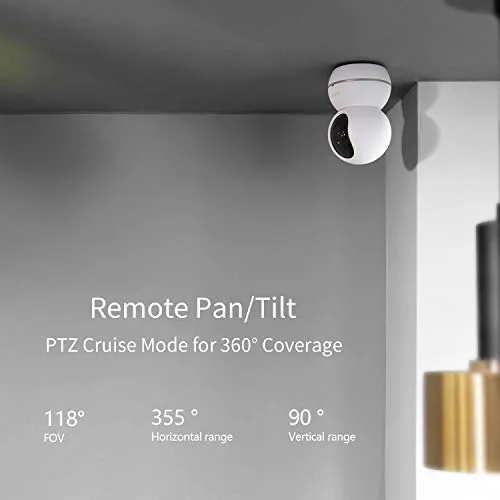 blurams 1080p Dome Security Camera PTZ Surveillance System with Motion/Sound Detection, Smart AI Alerts, Privacy Mode, Night Vision, Two-Way Audio Cloud/Local Storage Available Works with Alexa