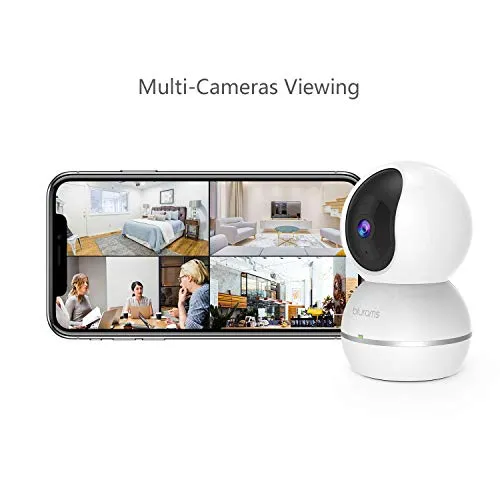 blurams 1080p Dome Security Camera PTZ Surveillance System with Motion/Sound Detection, Smart AI Alerts, Privacy Mode, Night Vision, Two-Way Audio Cloud/Local Storage Available Works with Alexa