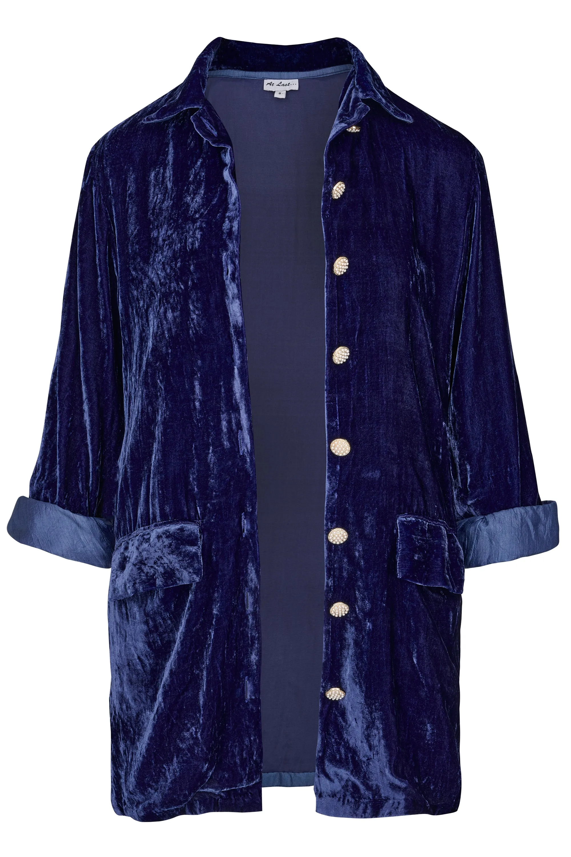 Bonnie Silk Velvet Shirt/Jacket In Tanzinite