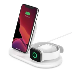 BoostCharge 3-in-1 Wireless Charger for Apple Devices — White