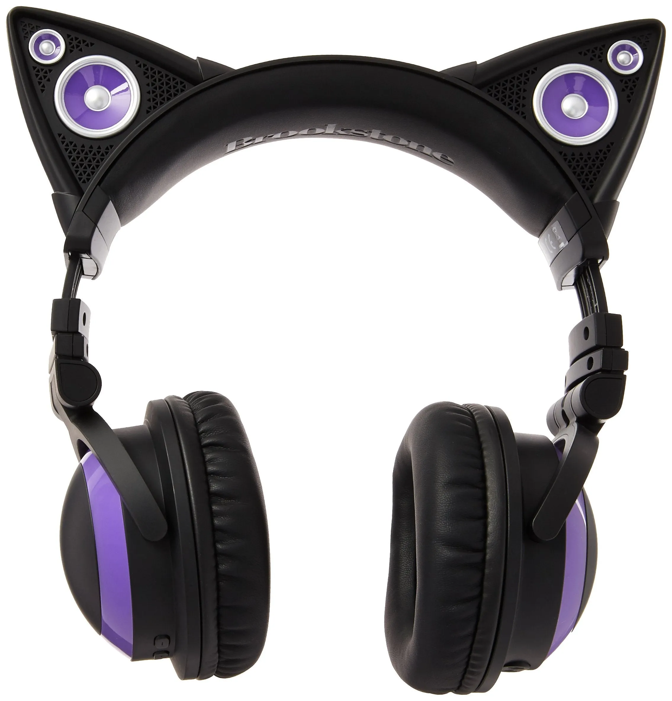 Brookstone Wired Purple Cat Ear Headphones with External