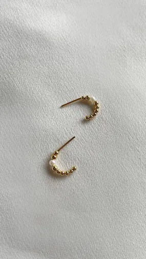 Cady Bead with Single Pearl Hoop 18K Gold Vermeil