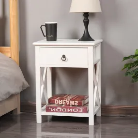 Caraquet Wooden Bedside Tables - White