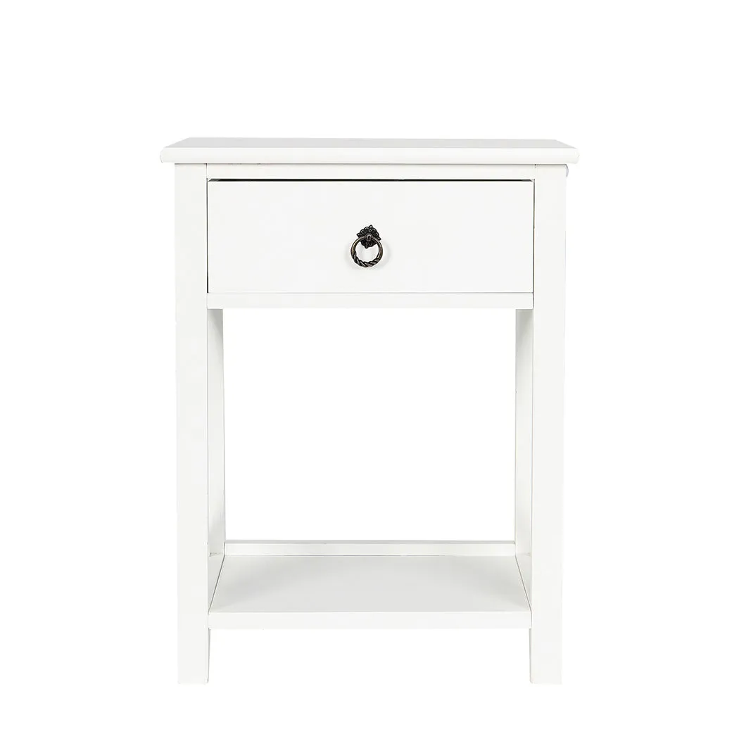 Caraquet Wooden Bedside Tables - White