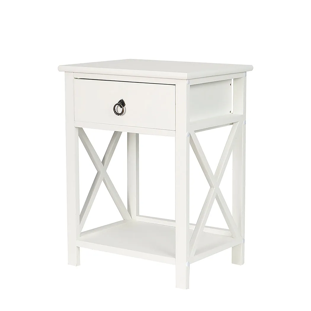 Caraquet Wooden Bedside Tables - White