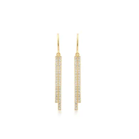 Cascading Double Diamond Stick Earrings