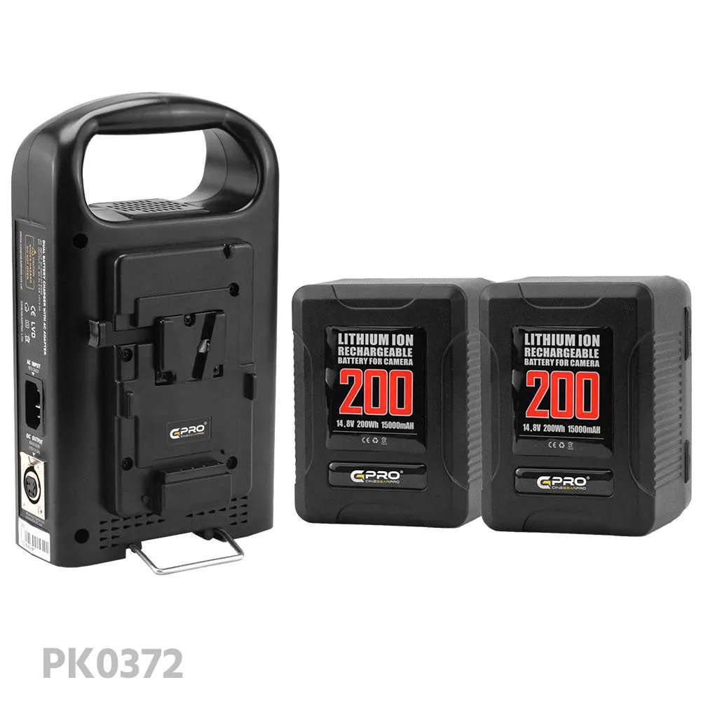 CGPRO V-lock Dual Battery Bundle Kit W/ Dual Charger