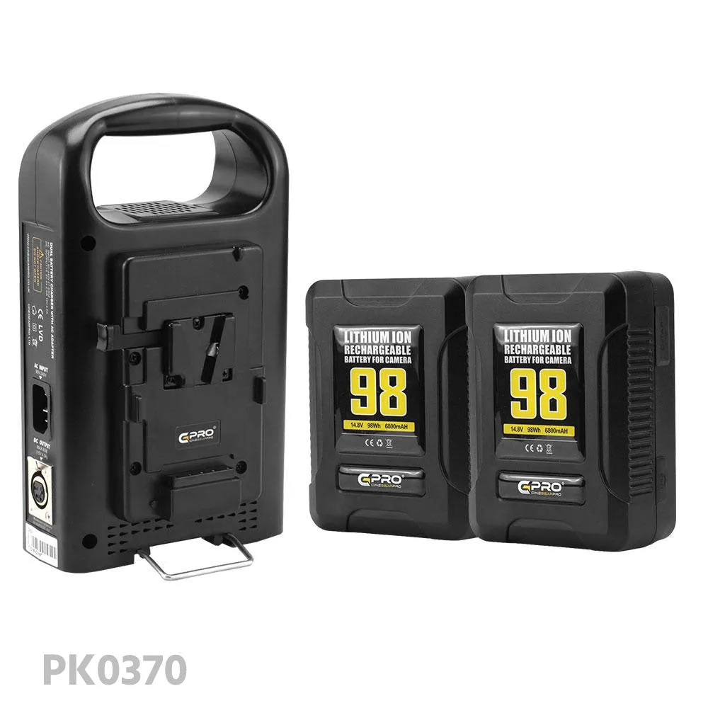 CGPRO V-lock Dual Battery Bundle Kit W/ Dual Charger