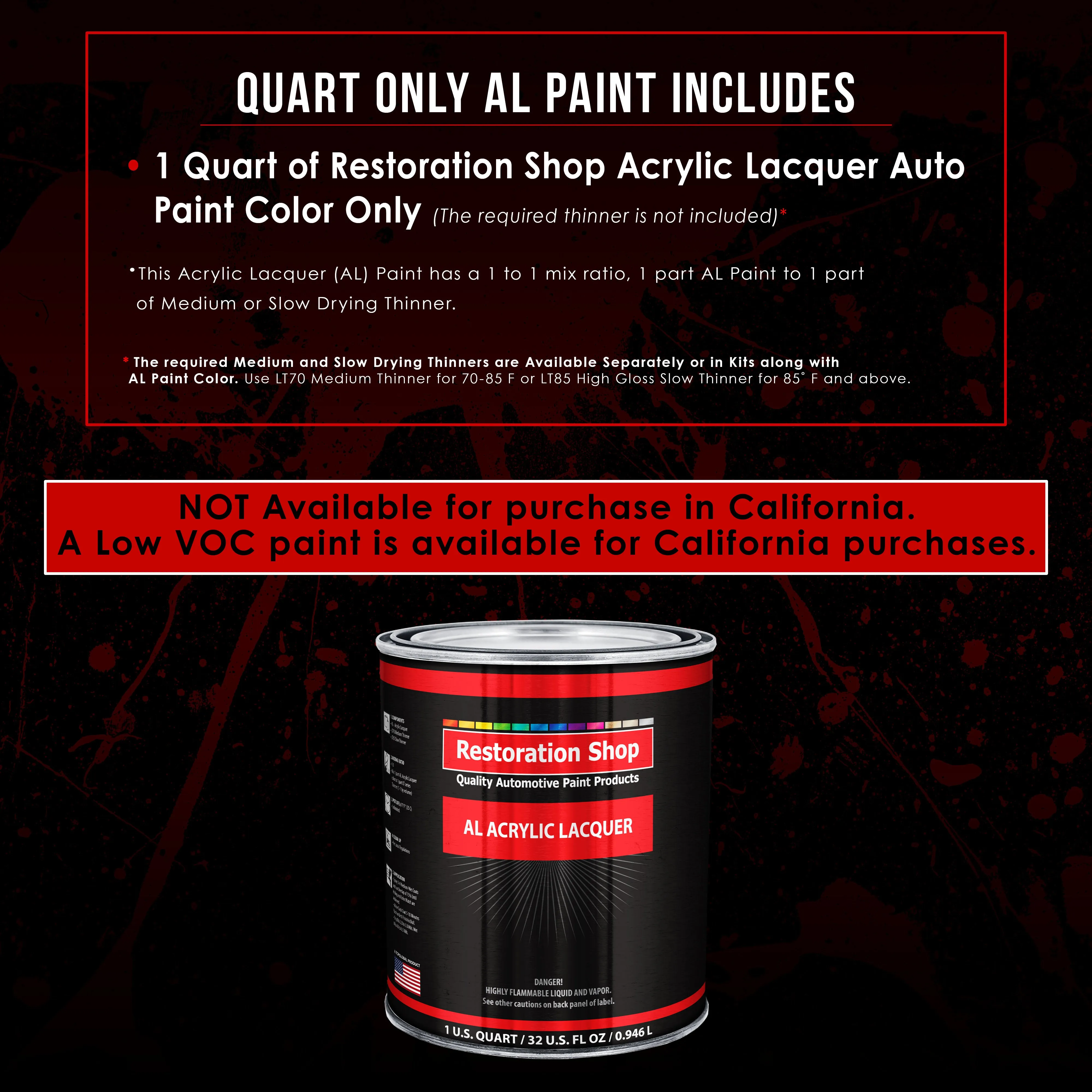 Charger Orange - Acrylic Lacquer Auto Paint - Quart Paint Color Only - Professional Gloss Automotive, Car, Truck, Guitar & Furniture Refinish Coating