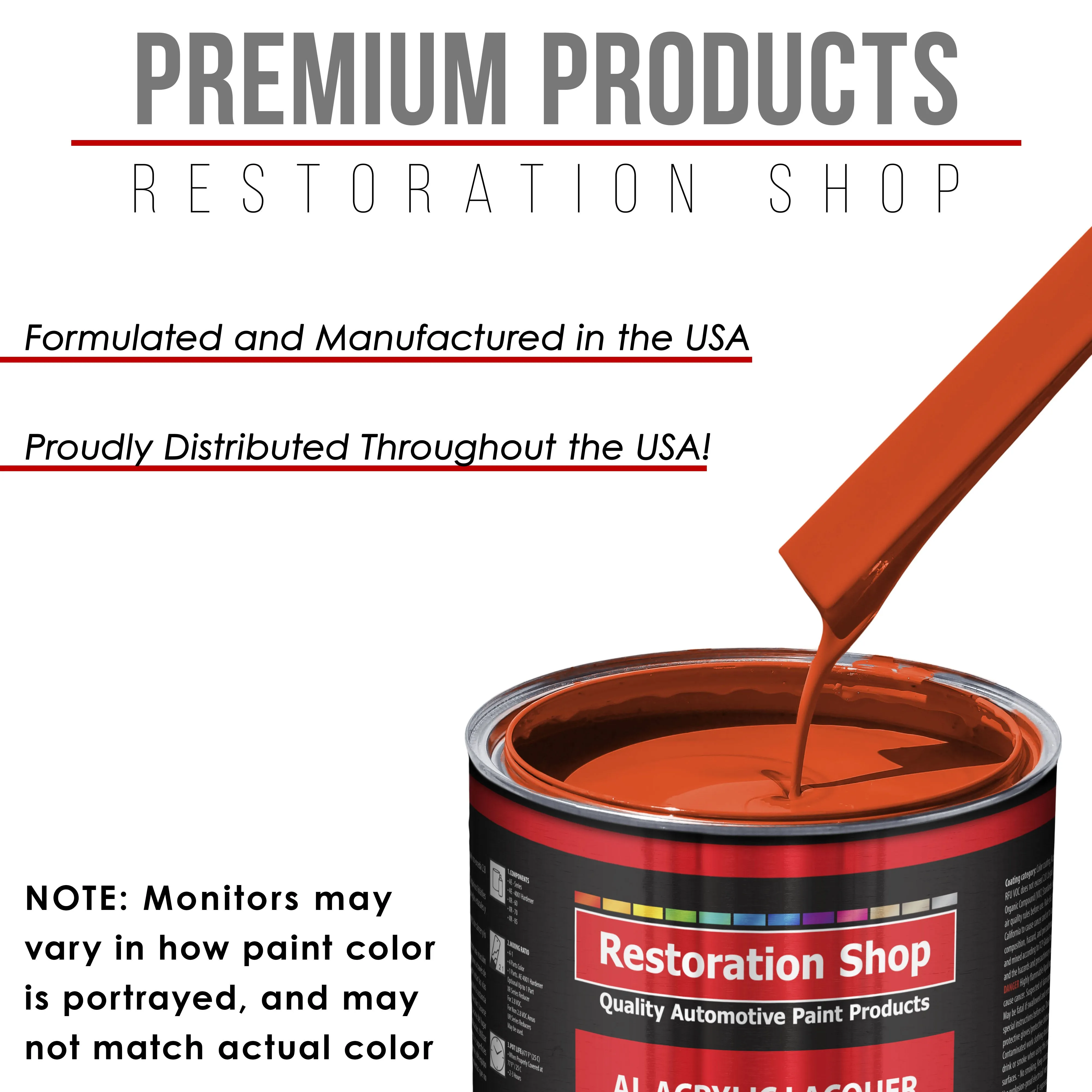 Charger Orange - Acrylic Lacquer Auto Paint - Quart Paint Color Only - Professional Gloss Automotive, Car, Truck, Guitar & Furniture Refinish Coating