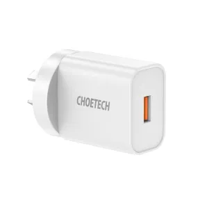 CHOETECH 18W USB Wall Charger Quick Charge QC 3.0 Power Adapter Fast Charging AU Plug White