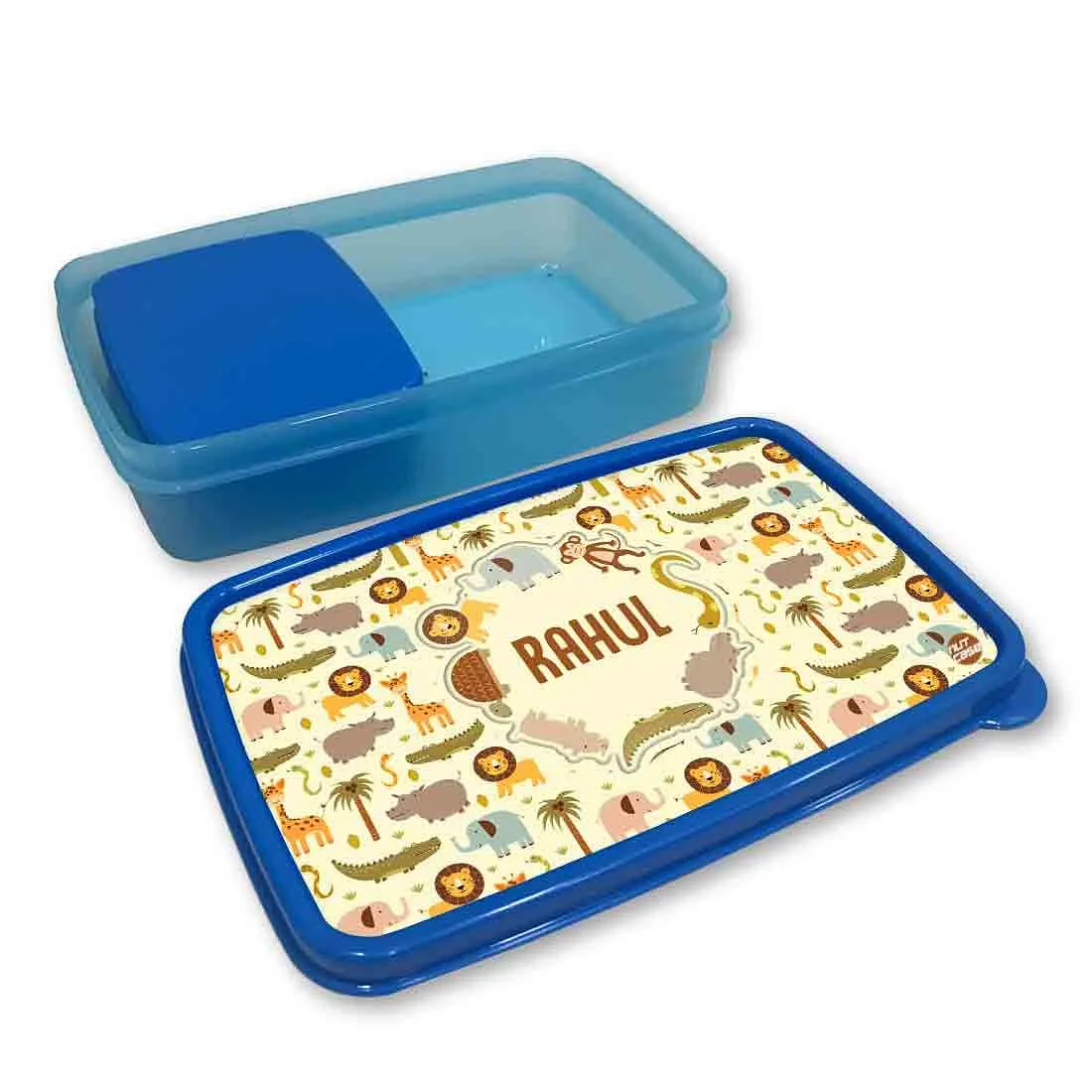 Customized Tiffin Box for Plastic Lunch Box Boys - Wild Animals