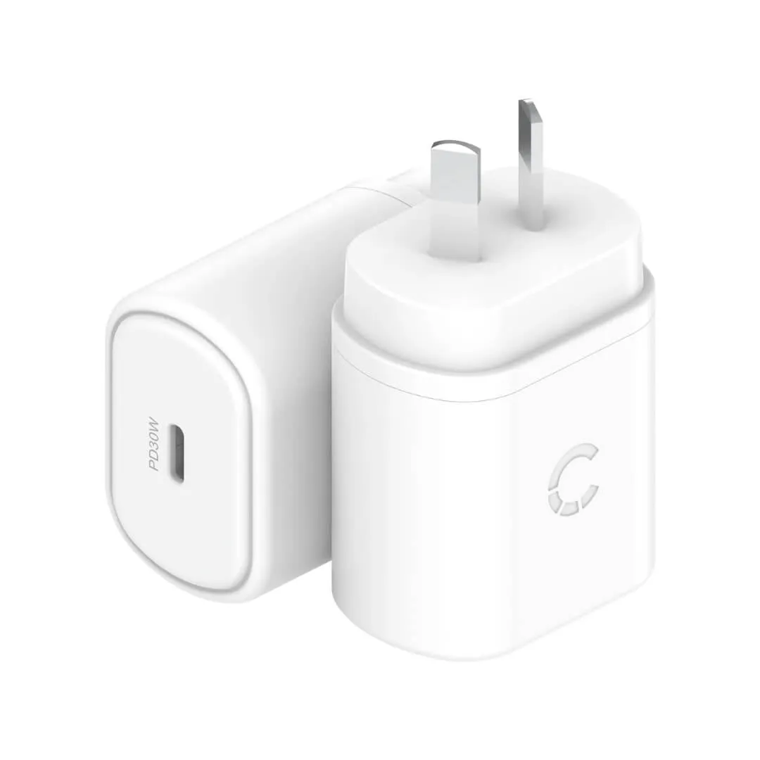 Cygnett PowerPlus 30W USB-C PD Wall Charger - White