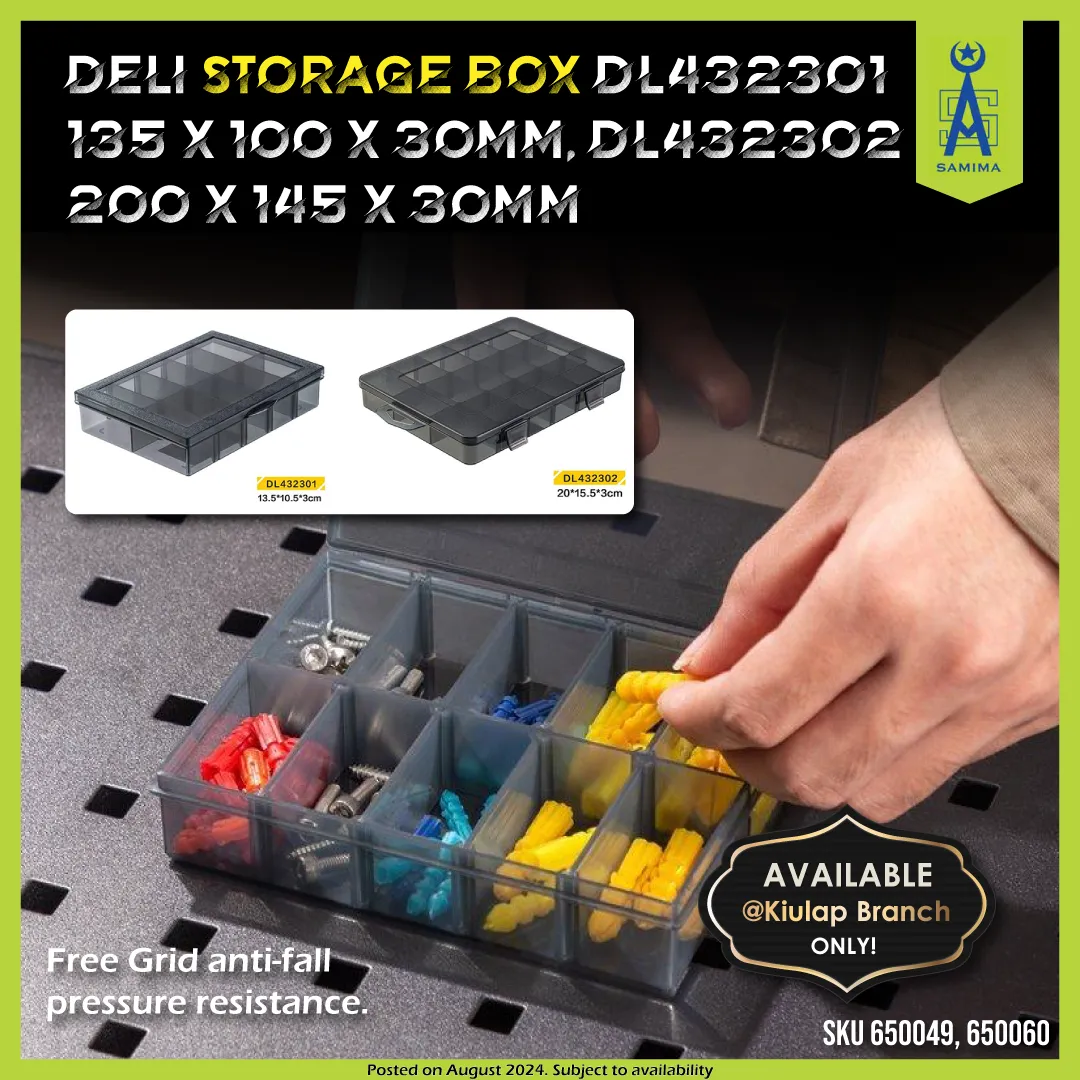 DELI DL432301 STORAGE BOX 135 X 100 X 30MM