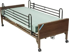 Delta Ultra Light Semi Electric Hospital Bed with Full Rails and Therapeutic Support Mattress