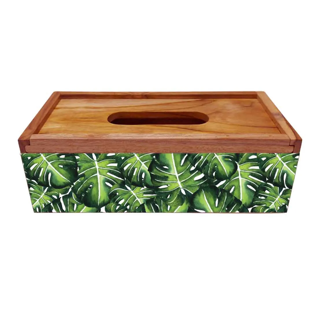 Designer Wooden Tissue Holder for Dining Table - Monstera