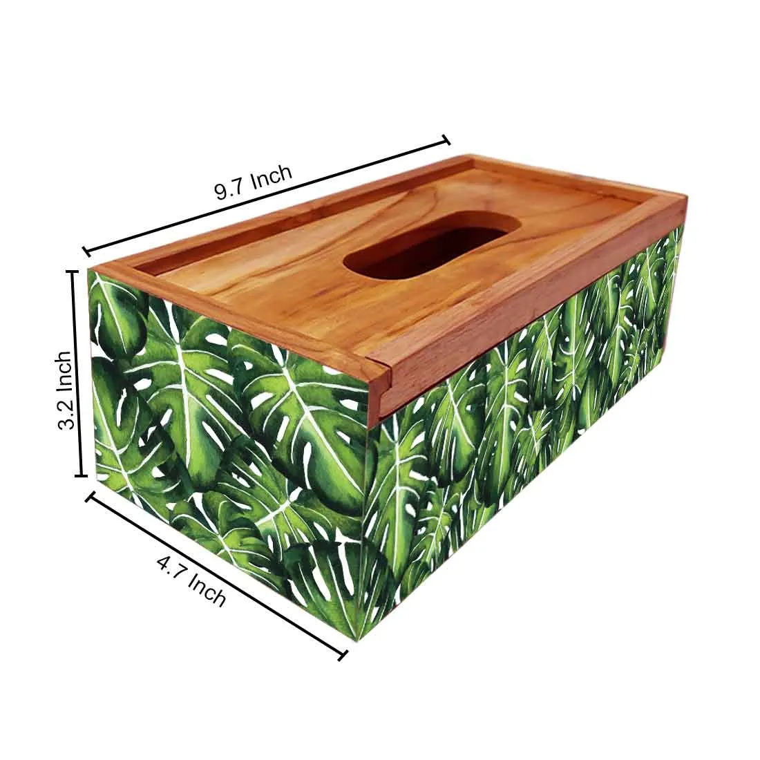 Designer Wooden Tissue Holder for Dining Table - Monstera