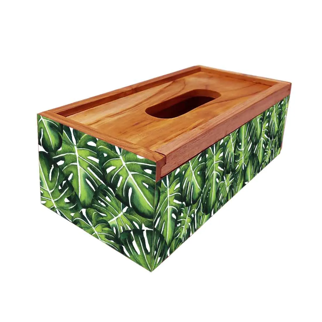 Designer Wooden Tissue Holder for Dining Table - Monstera