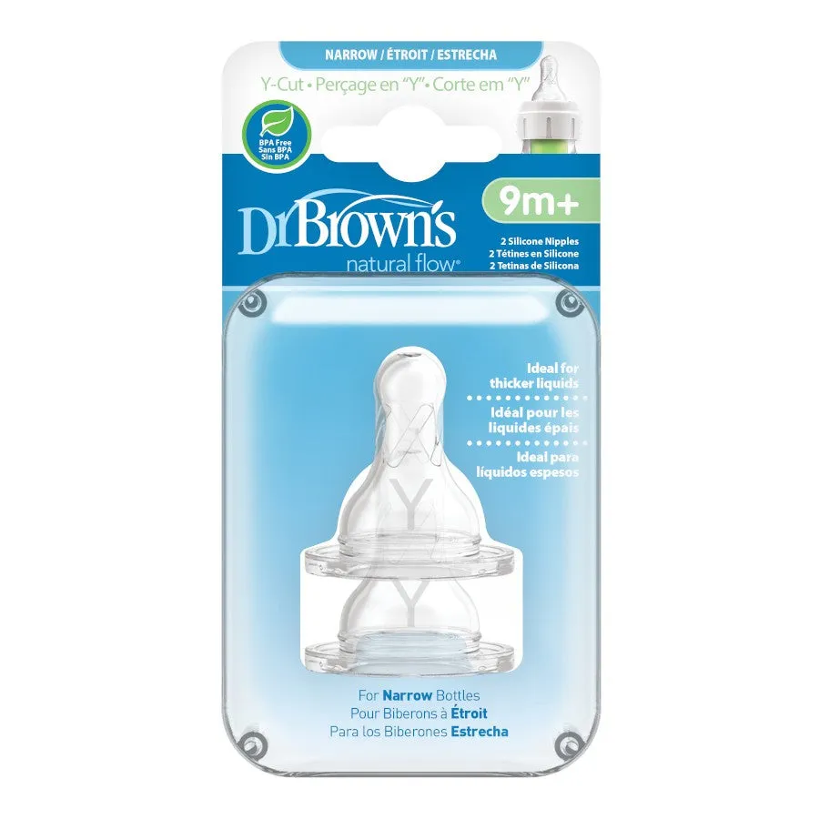 Dr. Brown's Silicone Narrow-Neck Teat (2Pcs)