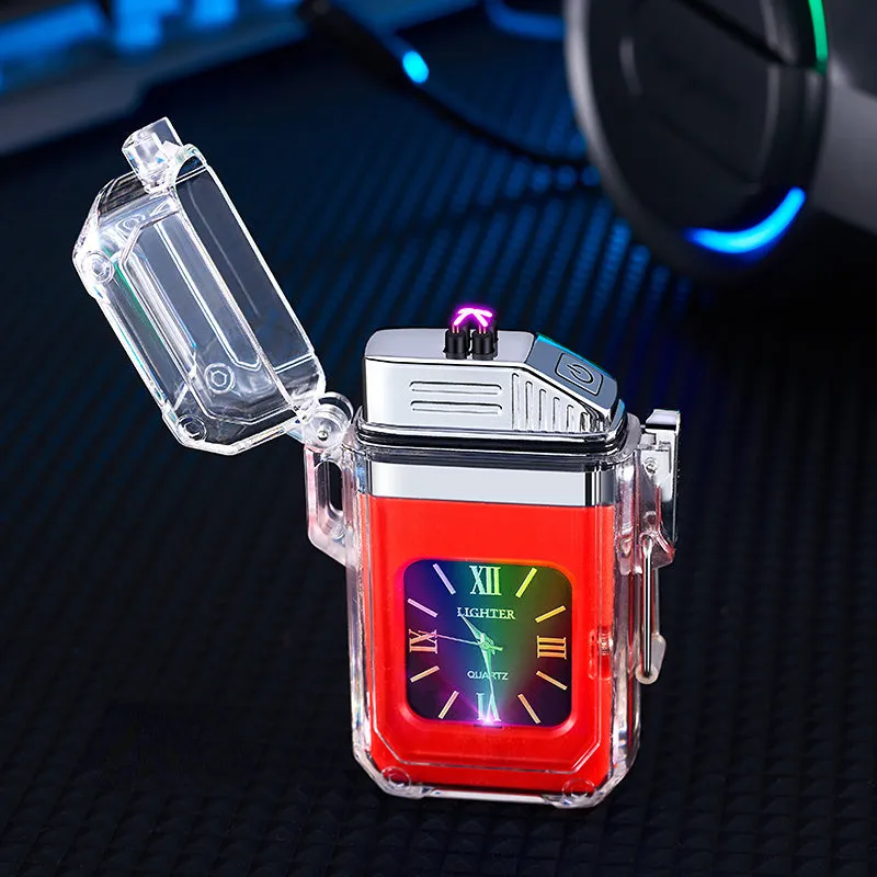 Electric POP Arc Lighter   Quartz Watch - Waterproof Rechargeable Windproof