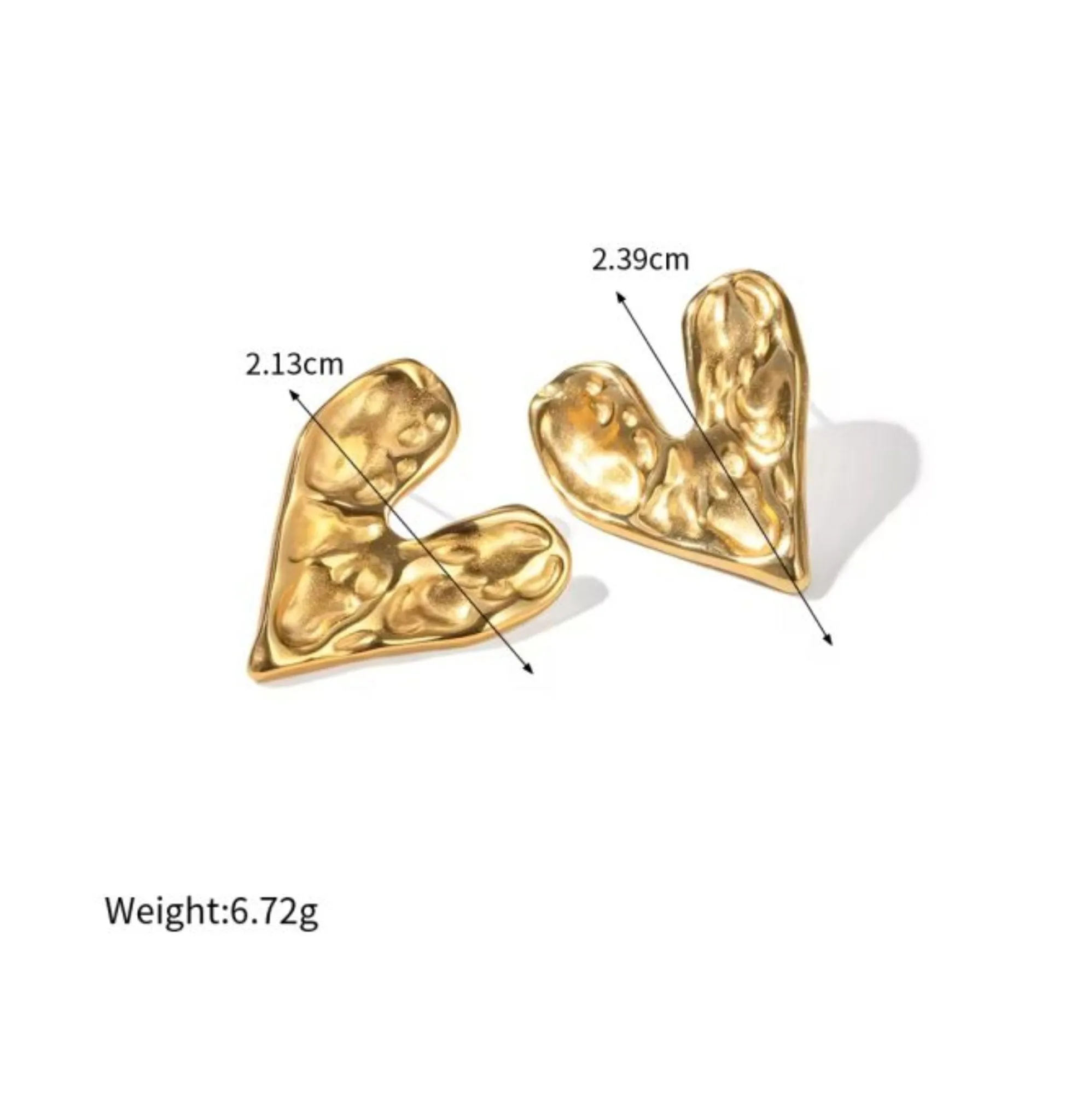 Elegant heart stud earrings for women