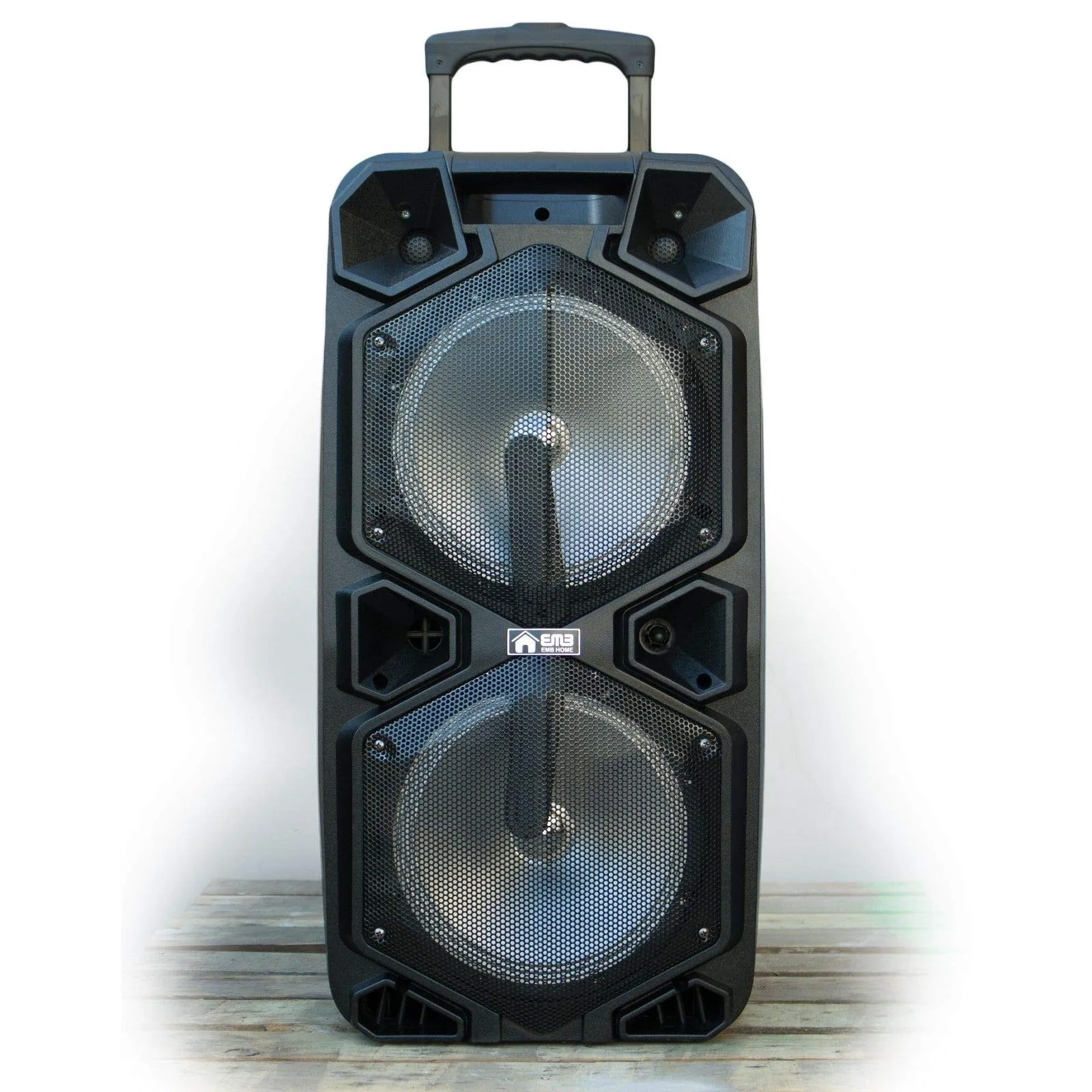 EMB PKL3901BT 2000 Watts Rechargeable PA Speaker w/Bluetooth, Light, Echo   Remote Control