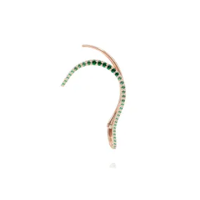 Emerald queen wave single ear jewel