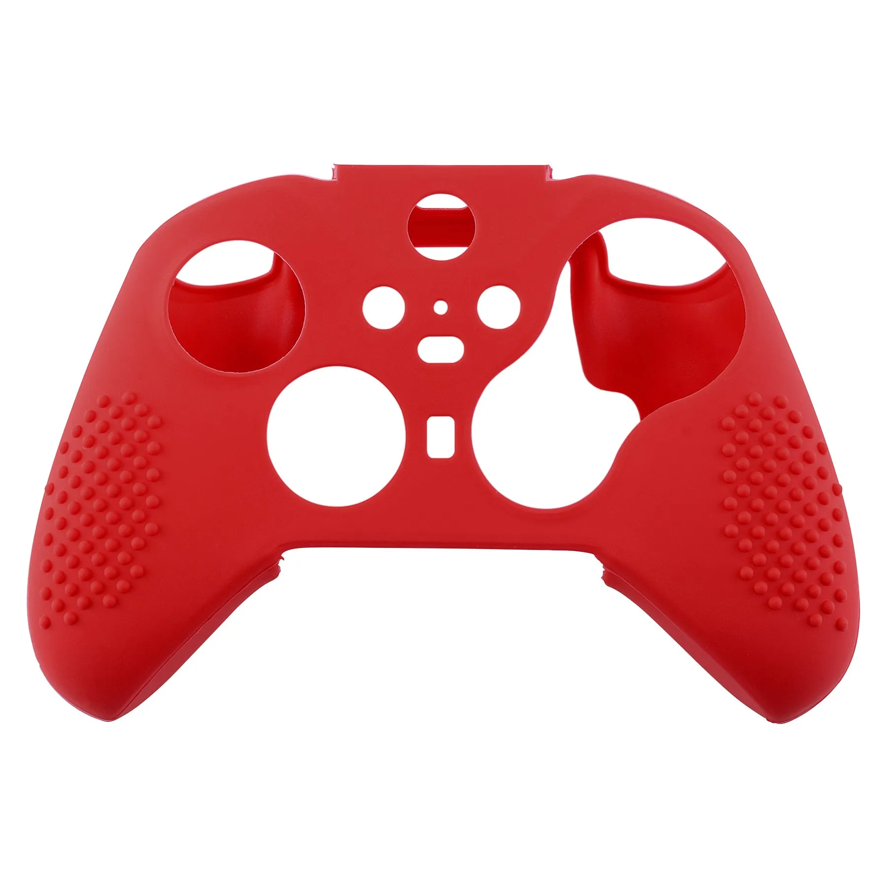 eXtremeRate PlayVital Red Soft Anti-Slip Silicone Cover Skins, Controller Protective Case for New Xbox One Elite Series 2 (Model 1797 and Core Model 1797) with Thumb Grips Analog Caps -XBOWP0043GC