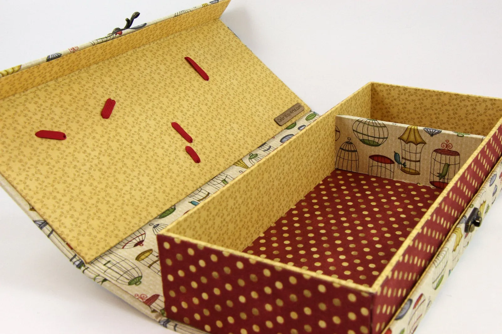 Fabric tool box DIY kit, cartonnage kit 138, online instructions included