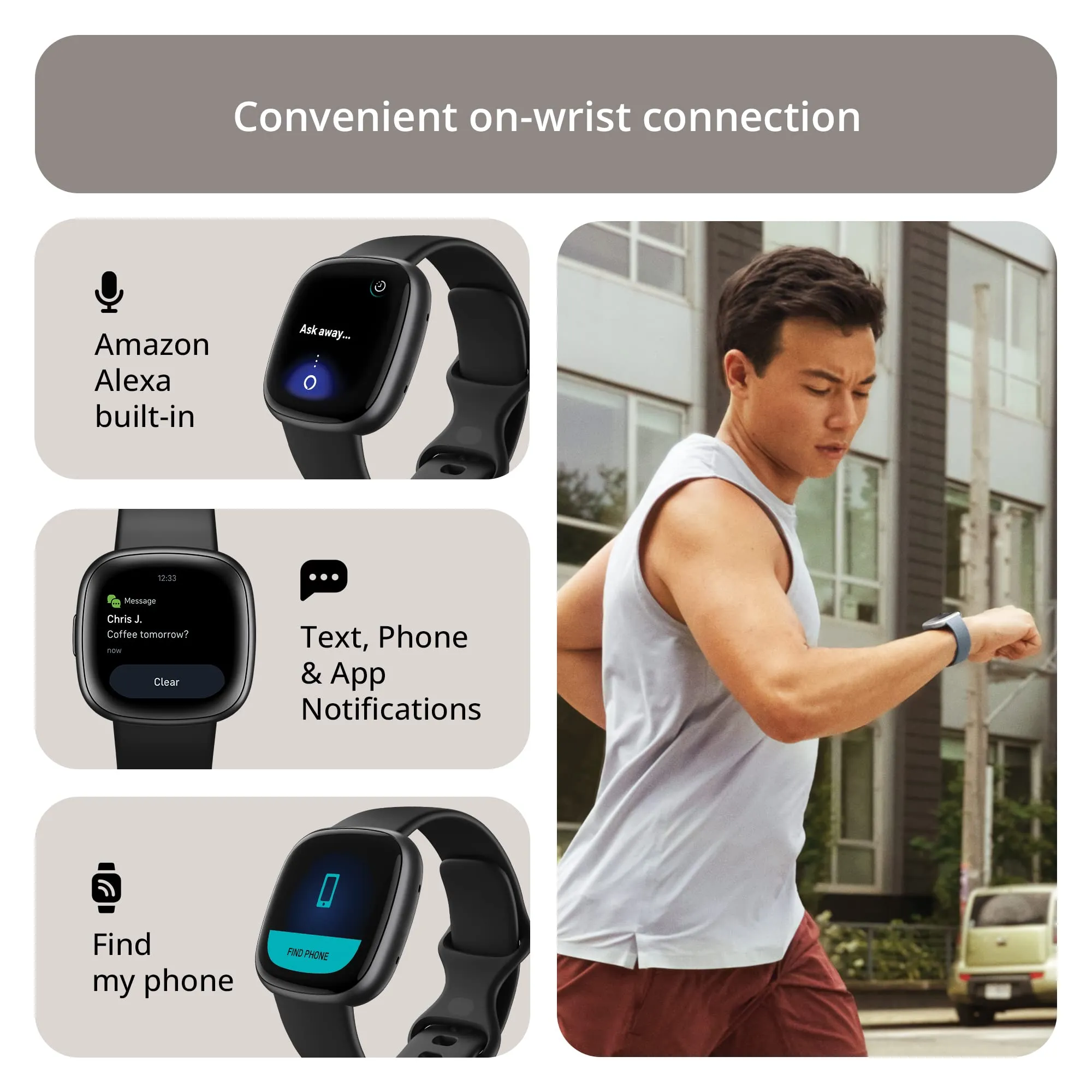 Fitbit Versa 4 Fitness Watch (Black/Graphite Aluminium) with 6-Month Premium Membership